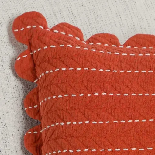 Spice Scalloped Edge Pillow
