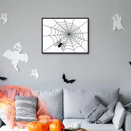 Spider Web Framed Canvas Art Print
