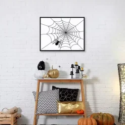 Spider Web Framed Canvas Art Print