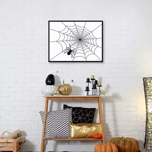 Spider Web Framed Canvas Art Print