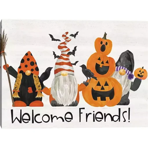 Spooky Pumpkin Gnomes Halloween Wall Art