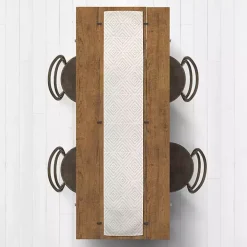Tan and White Diamond Table Runner, 90 in.