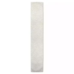 Tan and White Diamond Table Runner, 90 in.