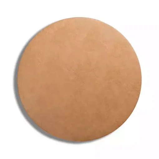Tan Faux Leather Round Placemat