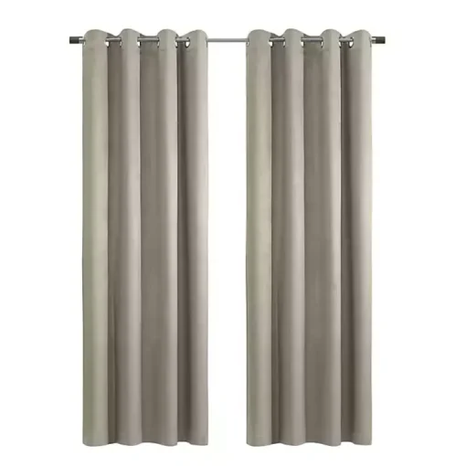 Taupe Paris Velvet Blackout Curtain Panel, 95 in.