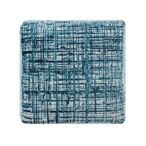 Teal Distressed Geo Ultra-Soft Pouf