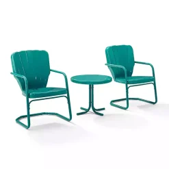 Teal Metal Ridgeland 3-pc. Chat Set