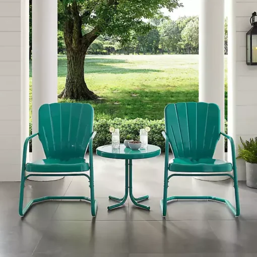 Teal Metal Ridgeland 3-pc. Chat Set