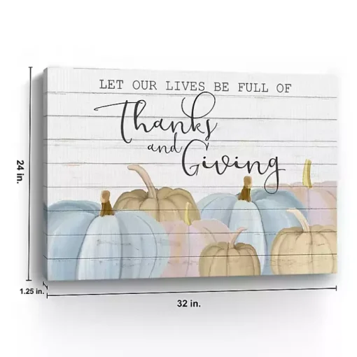 Thanksgiving Pastel Pumpkins Canvas Art Print