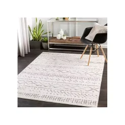 Toasted Brown Abstract Diamond Area Rug, 5x7