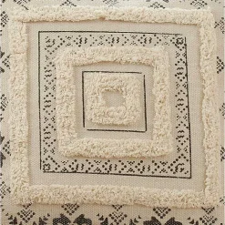 Tufted Geo Boarder Cotton Throw Pillow
