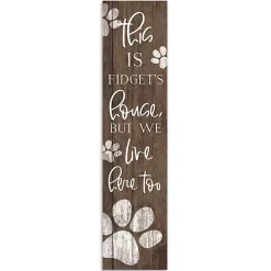 We Live Here Too Personalized Porch Board