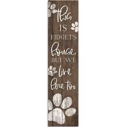 We Live Here Too Personalized Porch Board