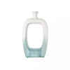 White & Turquoise Ceramic Cut-Out Vase, 14 in.