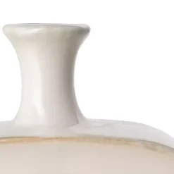 White & Turquoise Ceramic Cut-Out Vase, 14 in.