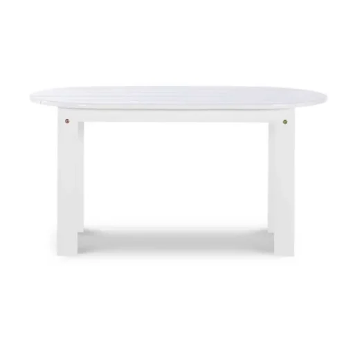White Acacia Wood Oval Adirondack Coffee Table