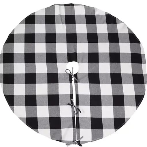White and Black Buffalo Check Tree Skirt, 72 in.