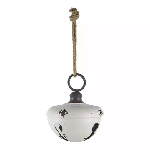 White Iron Bell Christmas Ornament