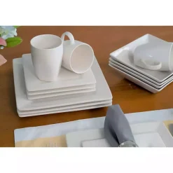 White Nordic Square 16-pc. Dinnerware Set
