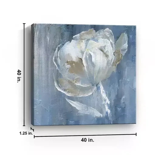 White on Blue Canvas Art Print, 40x40 in.