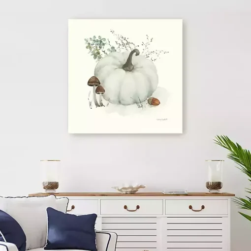White Pumpkin Canvas Art Print, 30x30 in.