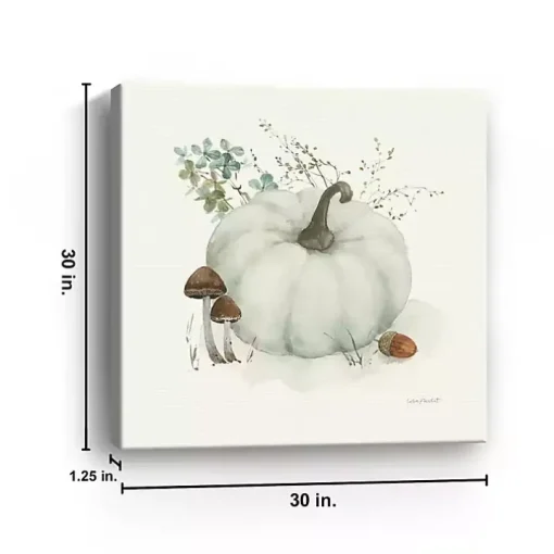 White Pumpkin Canvas Art Print, 30x30 in.