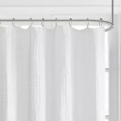 White Waffle Cotton Shower Curtain