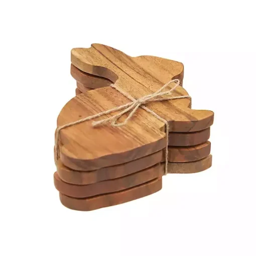 Wood Bunny Coasters, Set of 4