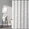 Yellow and Gray Ombre Stripe Shower Curtain