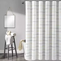 Yellow and Gray Ombre Stripe Shower Curtain