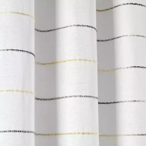 Yellow and Gray Ombre Stripe Shower Curtain