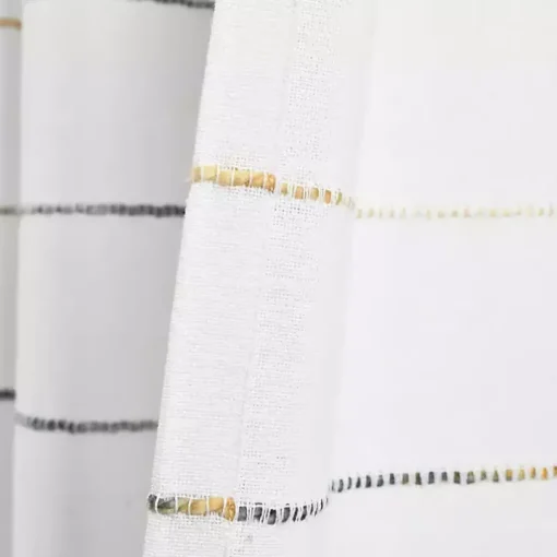 Yellow and Gray Ombre Stripe Shower Curtain