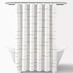 Yellow and Gray Ombre Stripe Shower Curtain