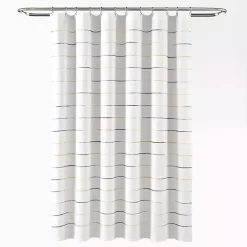 Yellow and Gray Ombre Stripe Shower Curtain