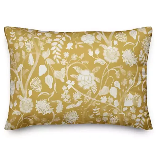 Yellow Marigold Outdoor Lumbar Pillow